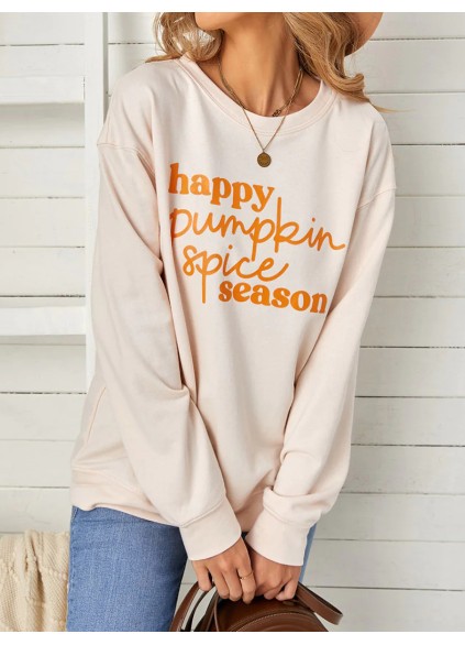 Casual letter print long sleeve sweatshirt