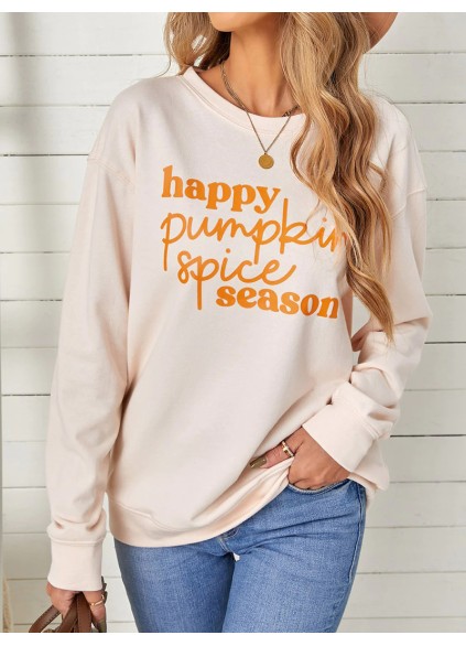 Casual letter print long sleeve sweatshirt