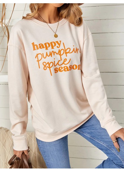 Casual letter print long sleeve sweatshirt