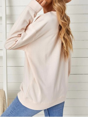 Casual letter print long sleeve sweatshirt