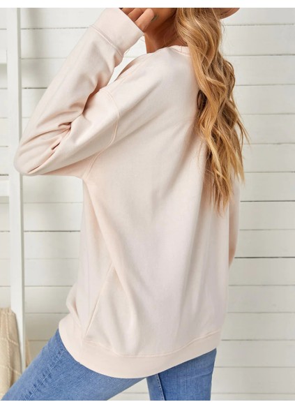 Casual letter print long sleeve sweatshirt