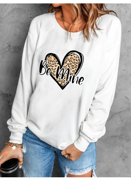 Casual print crew neck sweatshirt