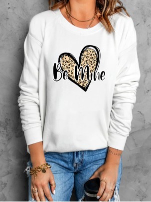 Casual print crew neck sweatshirt