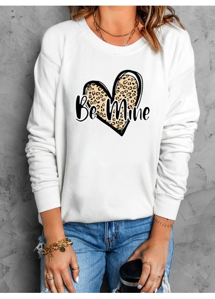 Casual print crew neck sweatshirt