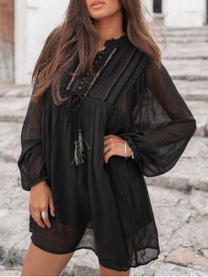 casual puff sleeve dress