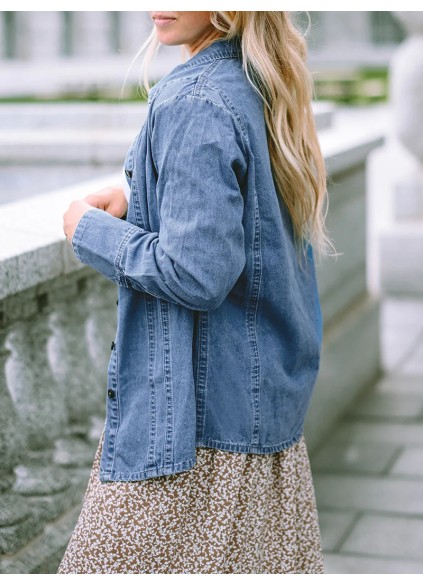 Casual simple versatile denim jacket