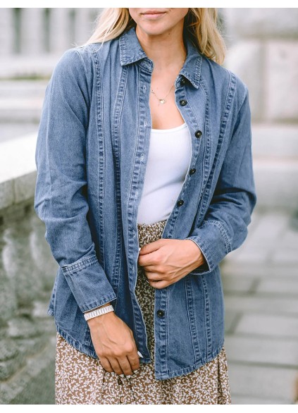 Casual simple versatile denim jacket