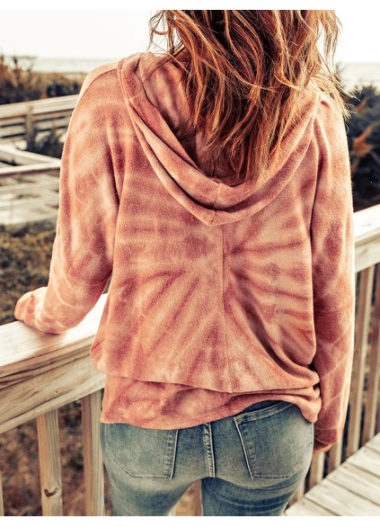 Casual tie-dye strappy hoodie