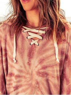 Casual tie-dye strappy hoodie