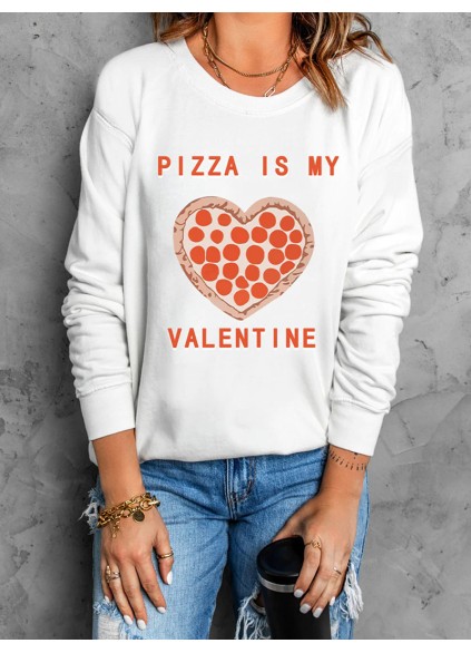 Casual Valentine printed sweatshirt