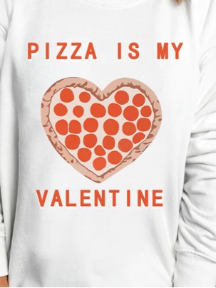 Casual Valentine printed sweatshirt