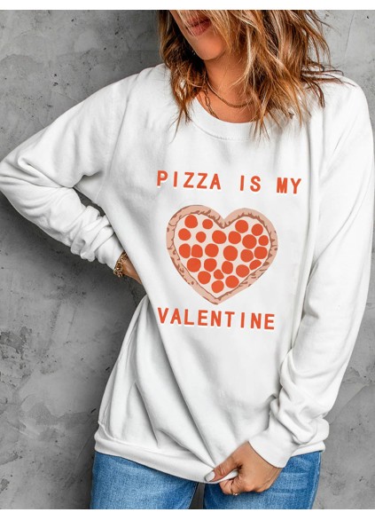 Casual Valentine printed sweatshirt