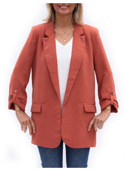 Colorful sleeve loop pocket suit jacket