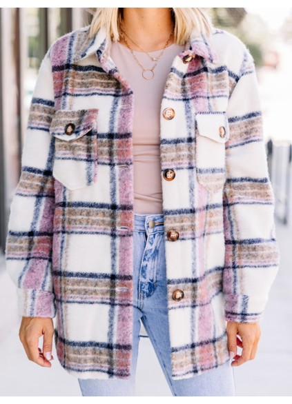 Pink Plaid Shacket