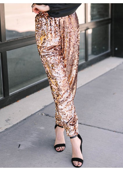 Copper color Sequin Joggers