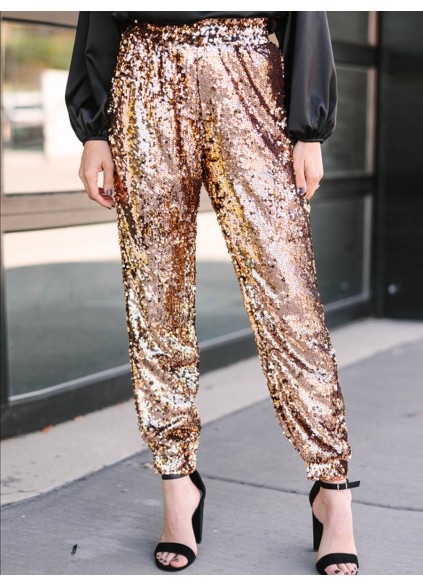 Copper color Sequin Joggers