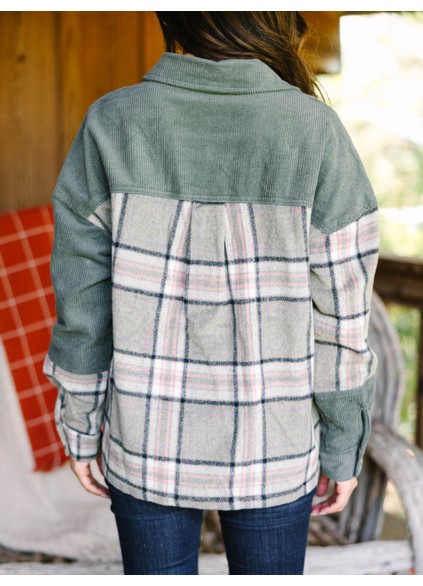 Green Plaid Shacket