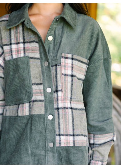 Green Plaid Shacket