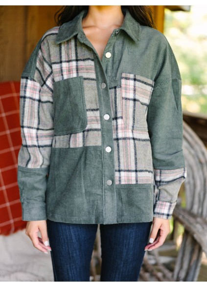 Green Plaid Shacket