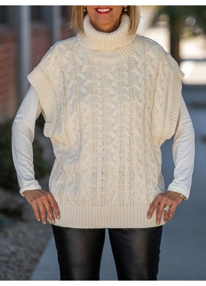 Cream Chunky Cable Knit Sweater Vest