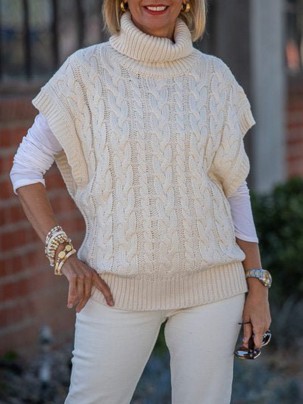 Cream Chunky Cable Knit Sweater Vest