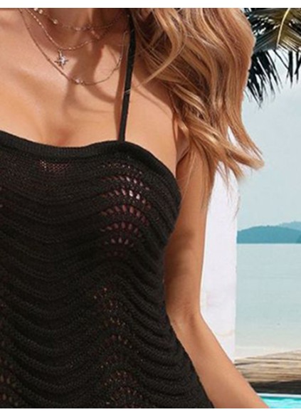 Crisscross Halter Neck Openwork Cover-Up Dress