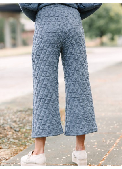 Denim Blue Quilted Pants