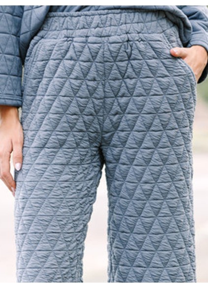 Denim Blue Quilted Pants