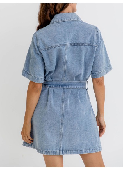 Denim Mini Dress - Light Wash