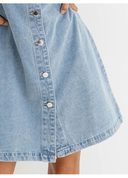 Denim Mini Dress - Light Wash