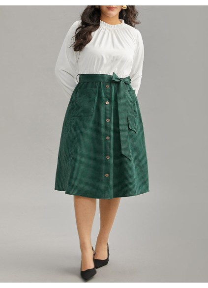 Elegant high-class waistline shirtdress