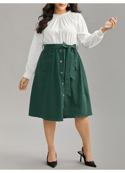 Elegant high-class waistline shirtdress