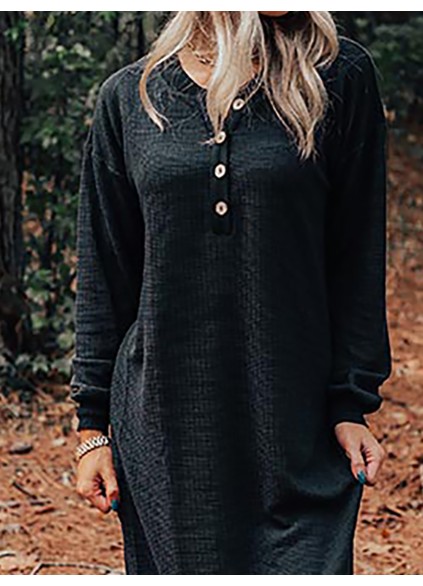 fall knit buttons cardingan dress