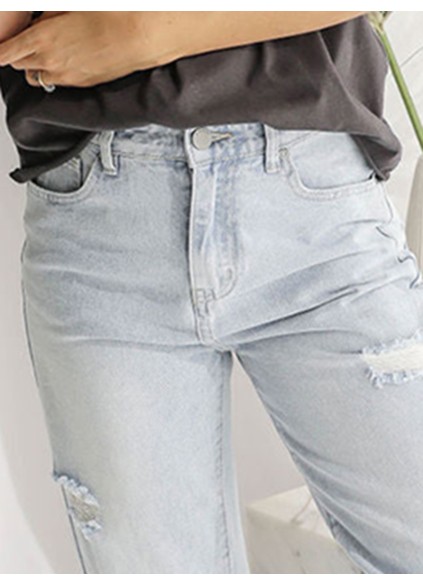 Fashion distressed denim pants