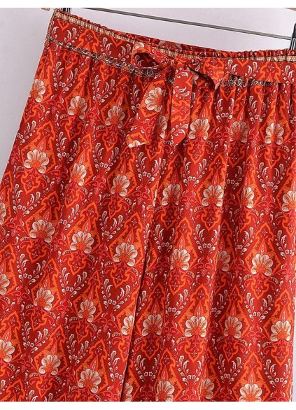 Fashion printed wide leg pants