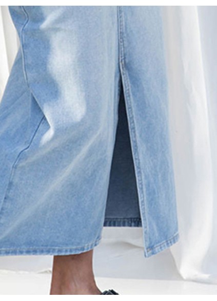 Fashionable split denim short skirt