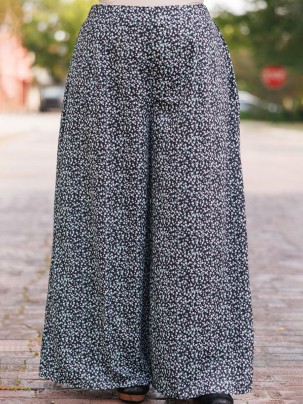 Floral pattern loose wide leg pants