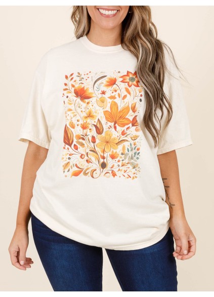 Flower and Plant Pattern T-shirt