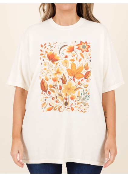 Flower and Plant Pattern T-shirt