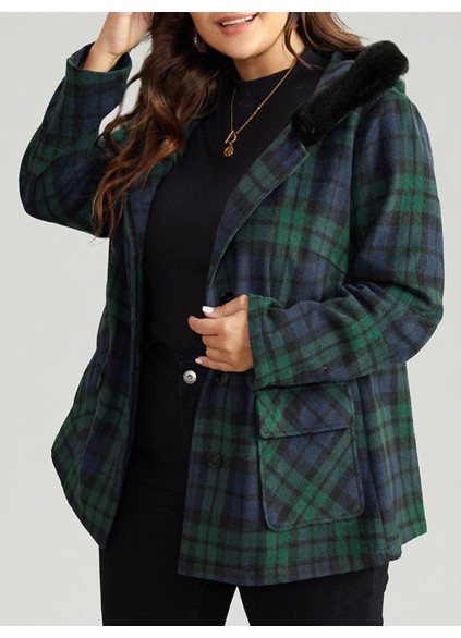 Green plaid coat