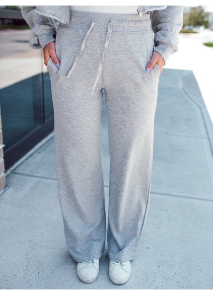 Grey Hooded Coat Pants Sports Set