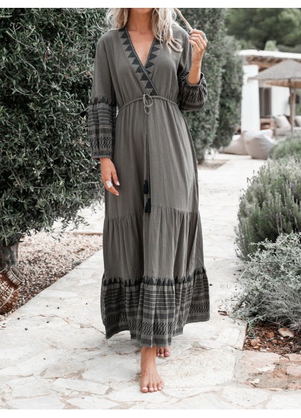 Holiday style long sleeved dress