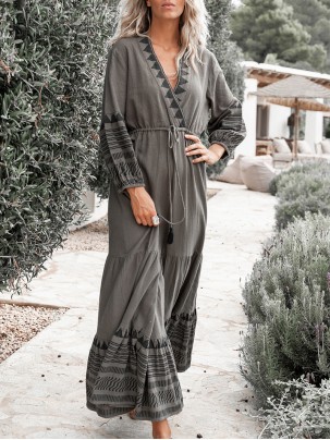 Holiday style long sleeved dress