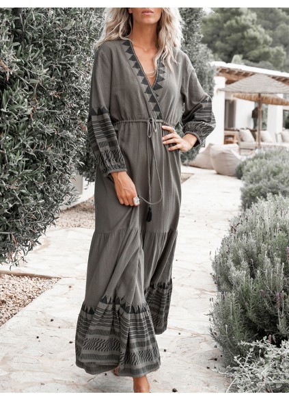 Holiday style long sleeved dress