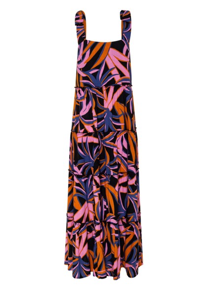 Ladies printed holiday dress with straps printed dress