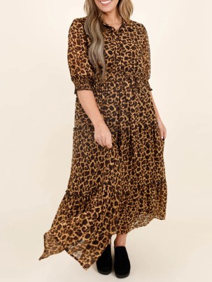 Leopard patterned long dress