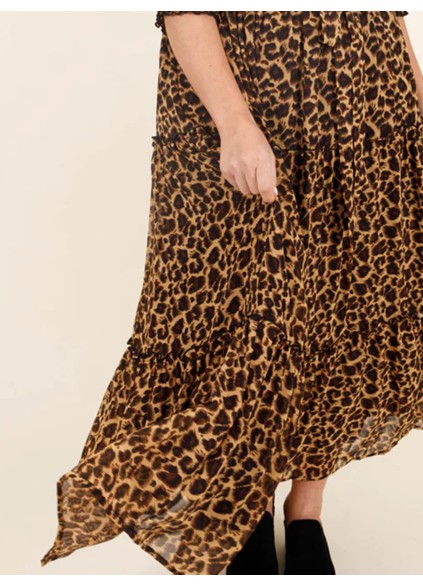 Leopard patterned long dress