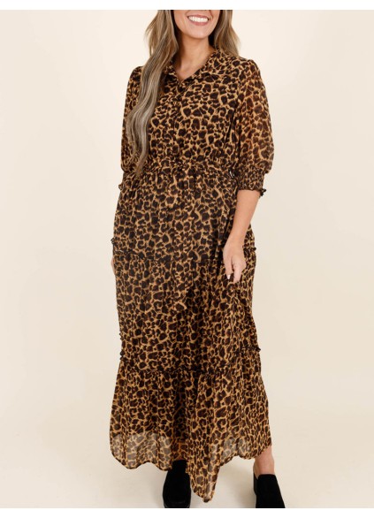 Leopard patterned long dress