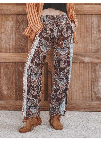 Loose Print Casual Breeze Trousers