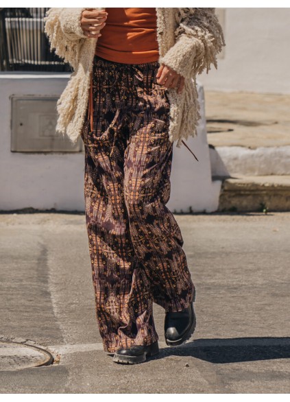 Loose Print Casual Breeze Trousers